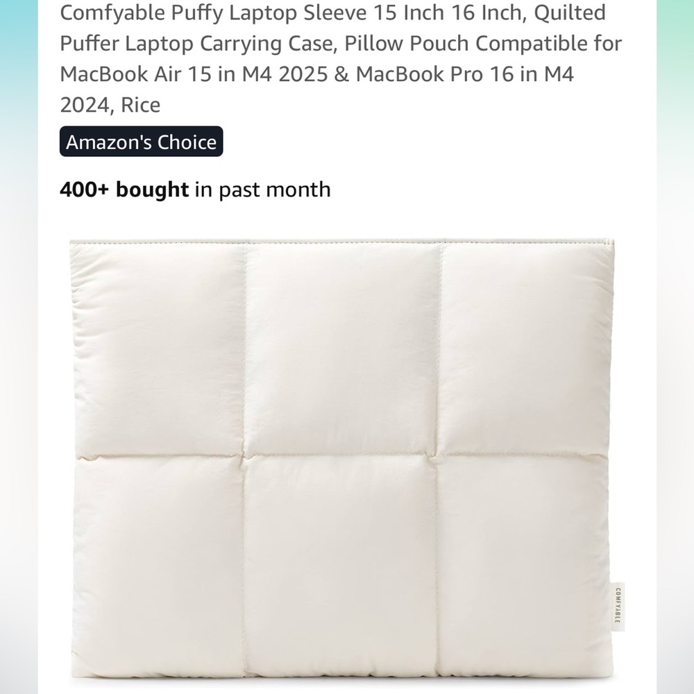 Quilted Puffer Laptop Sleeve